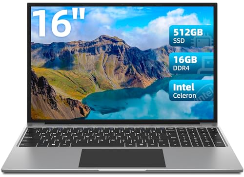 jumper Laptop, 16GB RAM 512GB SSD, 16 Inch FHD Notebook, Celeron up to 2.9GHz, 1920 x 1200 IPS, 2.4G + 5G WiFi, USB 3.0 ×2, Bluetooth 4.0, 2023 von jumper