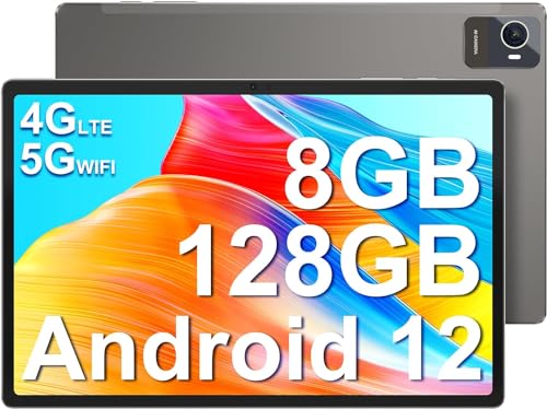 jumper Tablet 10 Zoll, 8 GB RAM 128 GB ROM, Android 12 Tablet, T616 Octa-Core, Dual SIM, 4G LTE, 5G/2.4G WiFi, 1920 x 1200 IPS FHD, 4 Lautsprecher, BT5, Kamera 13 MP, Type-C, 7000 mAh, 2023, M11 8128 von jumper