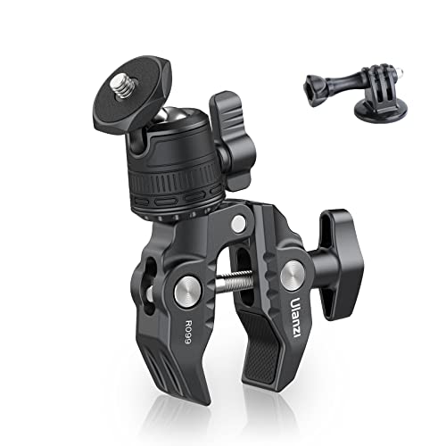 ULANZI R099 Super Clamp Kamera Mount Klemme mit 360° Kugelkopf, Fahrrad/Fahrrad/Motorrad Lenkerhalterung für Insta360/GoPro/AKASO/DJI Osmo Action Kameras, DSLR/Kameras/Leuchtstangenhalterung von jusmo