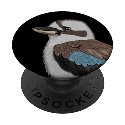 Kookaburra Vogel Zeichnung Biologe Ornithologe Tierfreund PopSockets PopGrip: Ausziehbarer Sockel und Griff für Handys/Tablets mit Tauschbarem Top von jz.birds