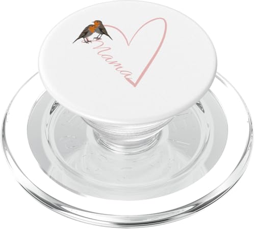 Mama Muttertag Rotkehlchen mit Herz Vogel PopSockets PopGrip für MagSafe von jz.birds