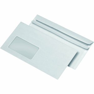 Briefumschläge DINlang mit Fenster selbstklebend weiß VE=1000 Stück von k.A.
