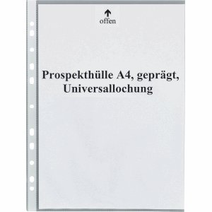 Prospekthüllen A4 50my geprägt VE=100 Stück von k.A.