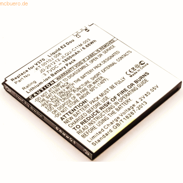 k.A. Akku für Acer Liquid E2 Duo Li-Ion 3,7 Volt 1800 mAh schwarz k.A. Akku für Acer Liquid E2 Duo Li-Ion 3,7 Volt 1800 mAh schwarz von k.A.