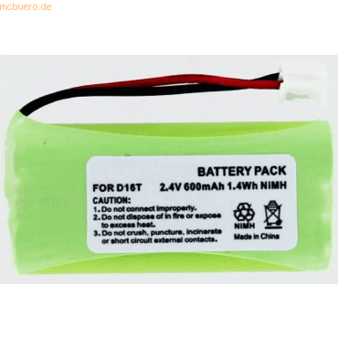 k.A. Akku für At&t SL82118 NiMH 2,4 Volt 600 mAh grün von k.A.