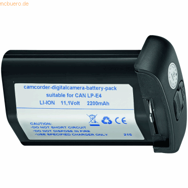 k.A. Akku für Canon LP-E4 Li-Ion 11,1 Volt 2000 mAh schwarz k.A. Akku für Canon LP-E4 Li-Ion 11,1 Volt 2000 mAh schwarz von k.A.