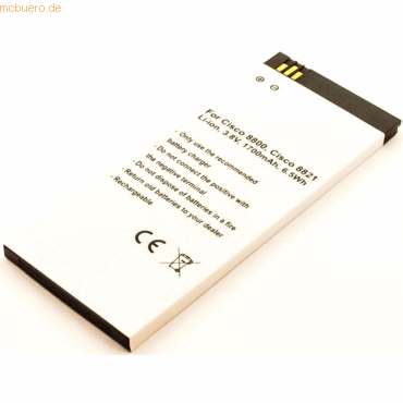 k.A. Akku für Cisco CP-BATT-8821 Li-Ion 3,8 Volt 1700 mAh weiß k.A. Akku für Cisco CP-BATT-8821 Li-Ion 3,8 Volt 1700 mAh weiß von k.A.