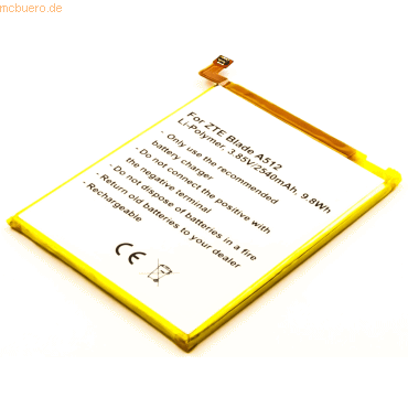 k.A. Akku für Zte BA910 Li-Pol 3,9 Volt 2500 mAh weiß von k.A.