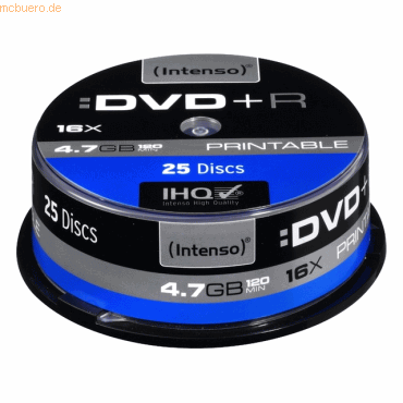 k.A. DVD-Rohlinge DVD+R 4,7GB/16x bedruckbar auf Spindel VE=25 Stück von k.A.