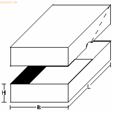 k.A. Stülpdeckelfaltschachtel 305x215x100 mm für A4 grau 450 g/qm VE=5 von k.A.