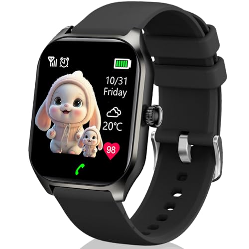 kaacly Smartwatch Herren mit Bluetooth Telefonfunktion/Message Reminder, 1,85" Touchscreen mit Herzfrequenz-Schlafmonitor, Wetter, Sportmodi, Smartwatch für iOS- und Android-Handys von kaacly