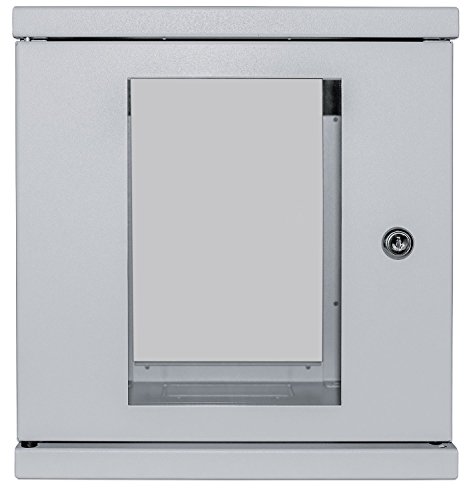 kab24® Netzwerkschrank Serverschrank Wandhehäuse Netzwerk Wandschrank Wandverteiler SOHO Schrank grau 10 Zoll 6 HE H:32 x B:30 x T:30cm von kab24