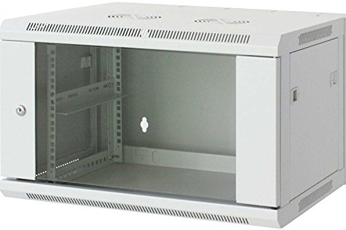 Kab24® Netzwerkschrank Serverschrank Wandhehäuse Netzwerk Wandschrank Wandverteiler SOHO Schrank grau 19 Zoll 12 HE H:63,5 x B:60 x T:45cm von kab24