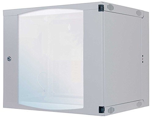 kab24® Netzwerkschrank mit Schwenkrahmen Serverschrank Wandhehäuse Netzwerk Wandschrank Wandverteiler SOHO Schrank grau 19 Zoll 6 HE H:32,7 x B:54 x T:45cm von kab24