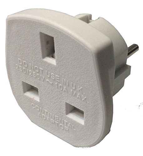 Kab24® Reiseadapter UK-Kupplung (England) auf Schutzkontakt Stecker 230 V, max. 10 A, Weiss von kab24