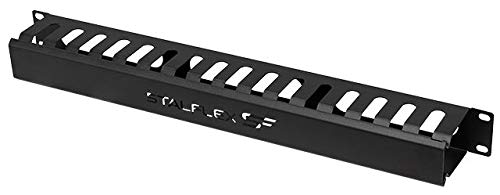 kab24® 19 Zoll Rangierpanel Kabelführungspanel schwarz 1HE von kab24