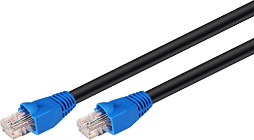 kab24® Cat6 Patchkabel UV & wasserbeständig schwarz U/UTP - AWG 24 von kab24