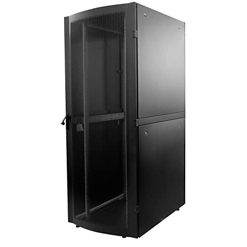 kab24® Netzwerkschrank Serverschrank Wandhehäuse Netzwerk Wandschrank Wandverteiler SOHO Schrank 19 Zoll Premium Line, 42 HE, 2033 (H) x 800 (B) x 1000 (T) mm, Flatpack, schwarz von kab24
