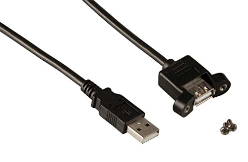 kab24® USB 2.0 Premium HighSpeed Kabel HQ schwarz AWG 28/24 (0.5m, Verlängerung A Stecker auf A Buchse zum einbauen) von kab24