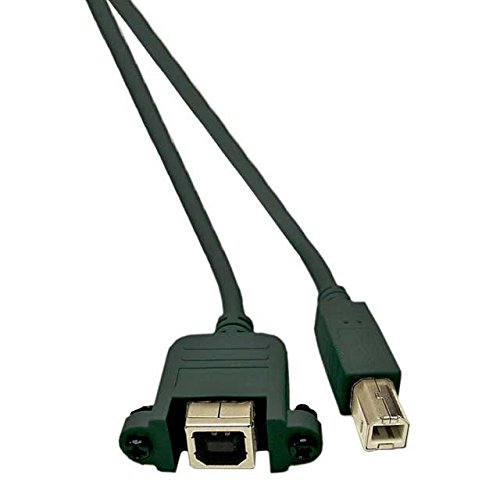 kab24® USB 2.0 Premium HighSpeed Kabel HQ schwarz AWG 28/24 (0.5m, Verlängerung B Stecker auf B Buchse zum einbauen) von kab24