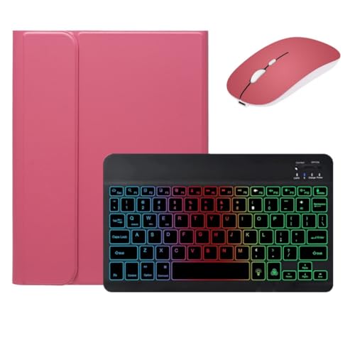 Tastatur mit Hintergrundbeleuchtung für iPad 10. Generation, Tastaturhülle mit Maus, abnehmbare Hintergrundbeleuchtung, Farbtastaturhülle für iPad 10, Dunkelrosa + Schwarz Tastatur mit Hintergrundbeleuchtung für iPad 10. Generation, Tastaturhülle mit Maus, abnehmbare Hintergrundbeleuchtung, Farbtastaturhülle für iPad 10, Dunkelrosa + Schwarz von kaidisen
