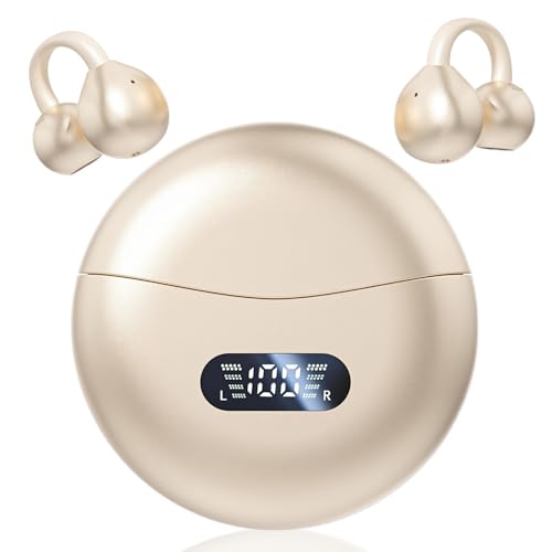 Ai Translating Ear Buds, Kabellose Übersetzungs-Kopfhörer mit Echtzeit ÜBersetzung, Ai Headphones Language Translation Kabellose Open-Ear-Kopfhörer für Reisen Studieren Arbeiten (Beige) von kailisi