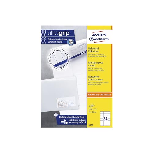 kaiserkraft | Universaletiketten permanent | weiß | LxB 70 x 36 mm | 100 Bögen kaiserkraft | Universaletiketten permanent | weiß | LxB 70 x 36 mm | 100 Bögen von kaiserkraft