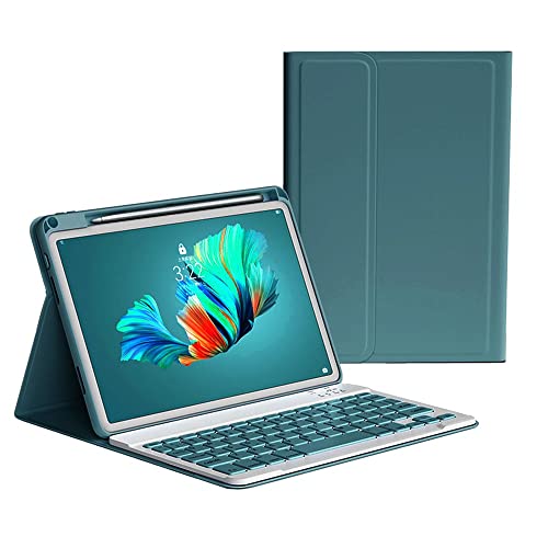 Tastatur-Schutzhülle für iPad Air 5. / 4. Generation, iPad Pro 11 Zoll (27,9 cm) 4. Generation 1. / 2. / 3. Generation, mit Stifthalter, Ladefunktion, Bluetooth, abnehmbare Tastatur, von kaitesi