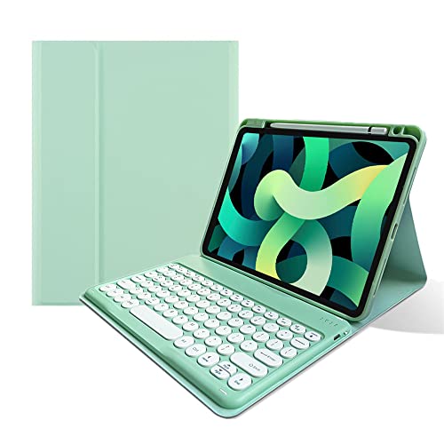 Tastaturhülle für iPad 10.2 Zoll 9. 8. 7. Generation, runde Tastenfarbe, für iPad 10.2 Zoll,iPad Air 10.5 Zoll (3. Generation)/iPad Pro 10.5 Zoll (Mint G) Reen) von kaitesi