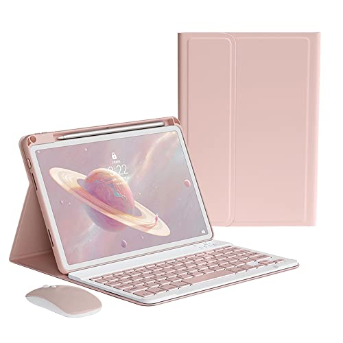 iPad 10. Generation 2022 Tastaturhülle Maus, magnetisch abnehmbare kabellose Farbtastatur, schlanke Hülle, leichte Smart-Hülle für iPad 10 10,9 Zoll (27,7 cm) (Pink) von kaitesi