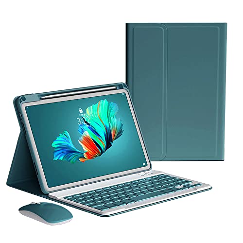 kaitesi iPad 10. Generation 2022 Tastaturhülle Maus, magnetisch abnehmbare kabellose Farbtastatur, schlanke Hülle, leichte Smart-Hülle für iPad 10 10,9 Zoll (27,7 cm), Dunkelgrün von kaitesi