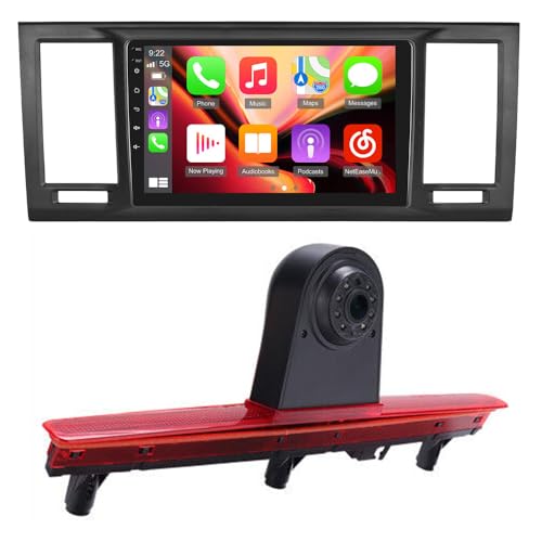 Autoradio mit Bildschirm+Dritte Bremsleuchte Rückfahrkamera für VW Caravelle T5 Multivan California T6 Transporter, 9 Zoll Wireless Carplay Android Auto Autoradio mit Bildschirm+Dritte Bremsleuchte Rückfahrkamera für VW Caravelle T5 Multivan California T6 Transporter, 9 Zoll Wireless Carplay Android Auto von kalakus