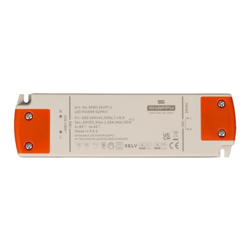 kalb | Vareo, 12VDC oder 24VDC LED Netzteil, TRIAC dimmbar, 230V Eingang, 30W oder 75 Ausgang, flackerfrei, kompatibel mit Phasenanschnitt-Dimmern, konstante Spannung für Beleuchtung (24VDC, 30, Watt) von kalb Material für Möbel