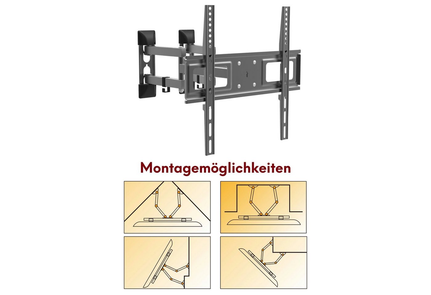 kalb TV Wandhalterung schwenkbar neigbar für 26-55 Zoll TV-Ständer von kalb