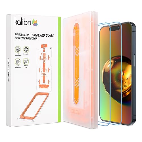 kalibri 2X Glas Folie kompatibel mit iPhone 15 Pro Max - Schutzfolie Set - Full Display Screen Protector - Handy Schutzglas Kratzfest - mit Installationshilfe von kalibri