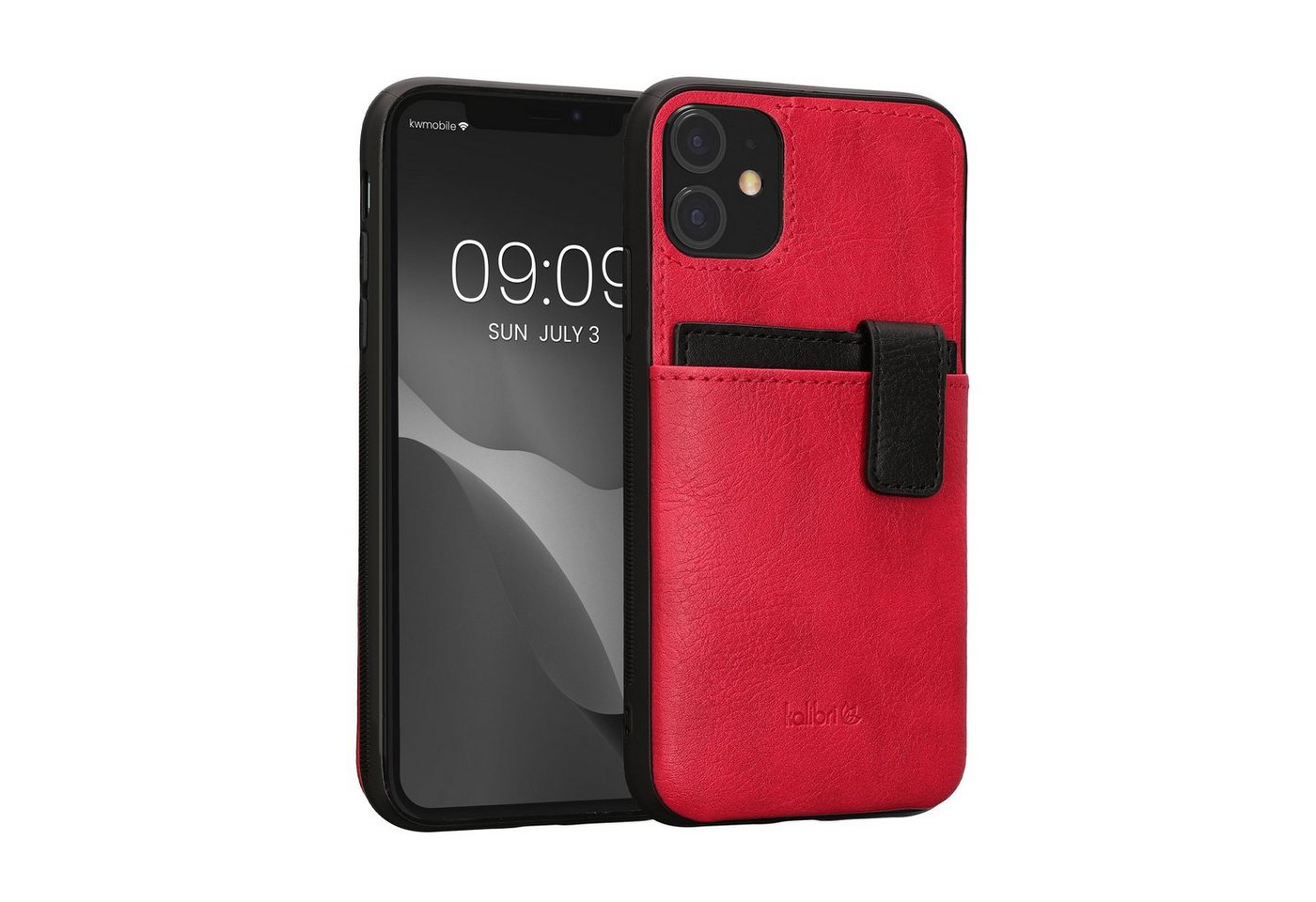 kalibri Handyhülle Hülle für Apple iPhone 11, Handyhülle Handy Cover - Kunstleder Case mit Kartenfach abnehmbar von kalibri