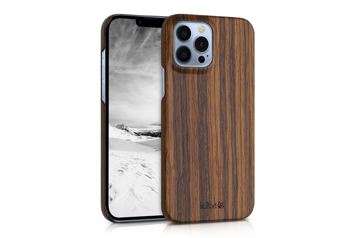 kalibri Handyhülle Hülle für Apple iPhone 13 Pro Max, Handy Holz Schutzhülle - Slim Cover Case von kalibri