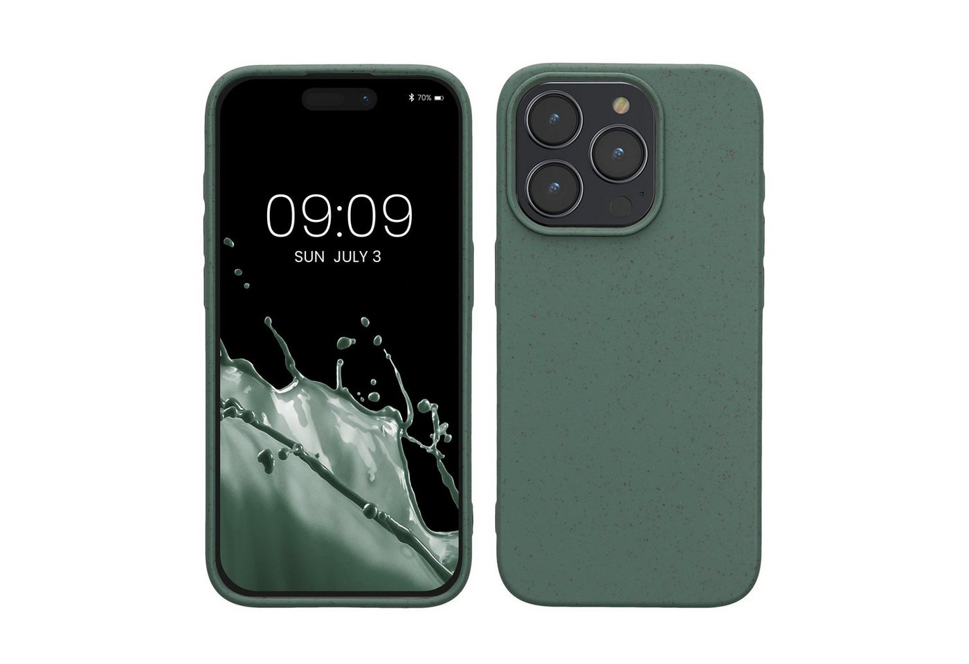 kalibri Handyhülle Hülle für Apple iPhone 15 Pro, Nachhaltige Handy Schutzhülle aus Stroh und Silikon von kalibri