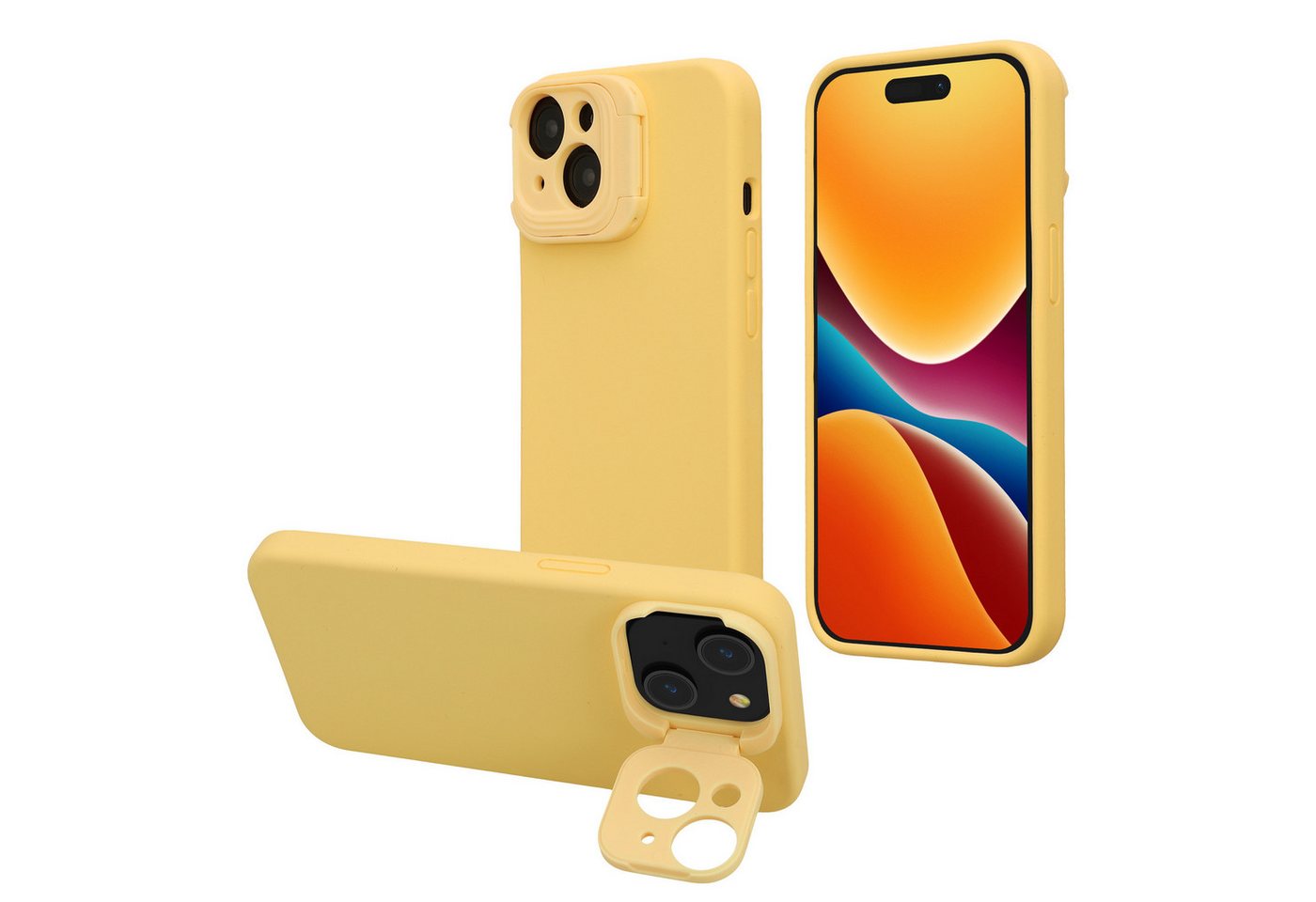 kalibri Handyhülle Hülle für Apple iPhone 15 harte Handyhülle, Case kompatibel mit MagSafe - Cover mit Ständer von kalibri