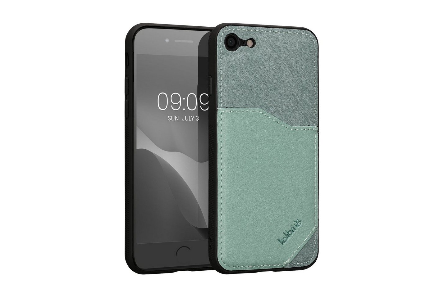 kalibri Handyhülle Hülle für Apple iPhone SE / 8 / 7, Handyhülle Handy Cover - Kunstleder Case mit Kartenfach von kalibri