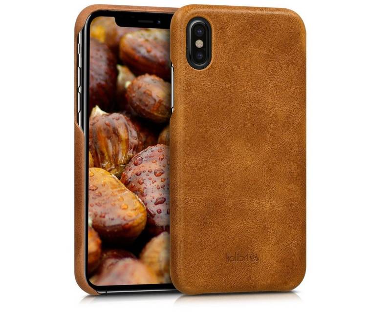 kalibri Handyhülle Hülle für Apple iPhone X, Leder Handy Cover Case - Hardcover Schutzhülle von kalibri