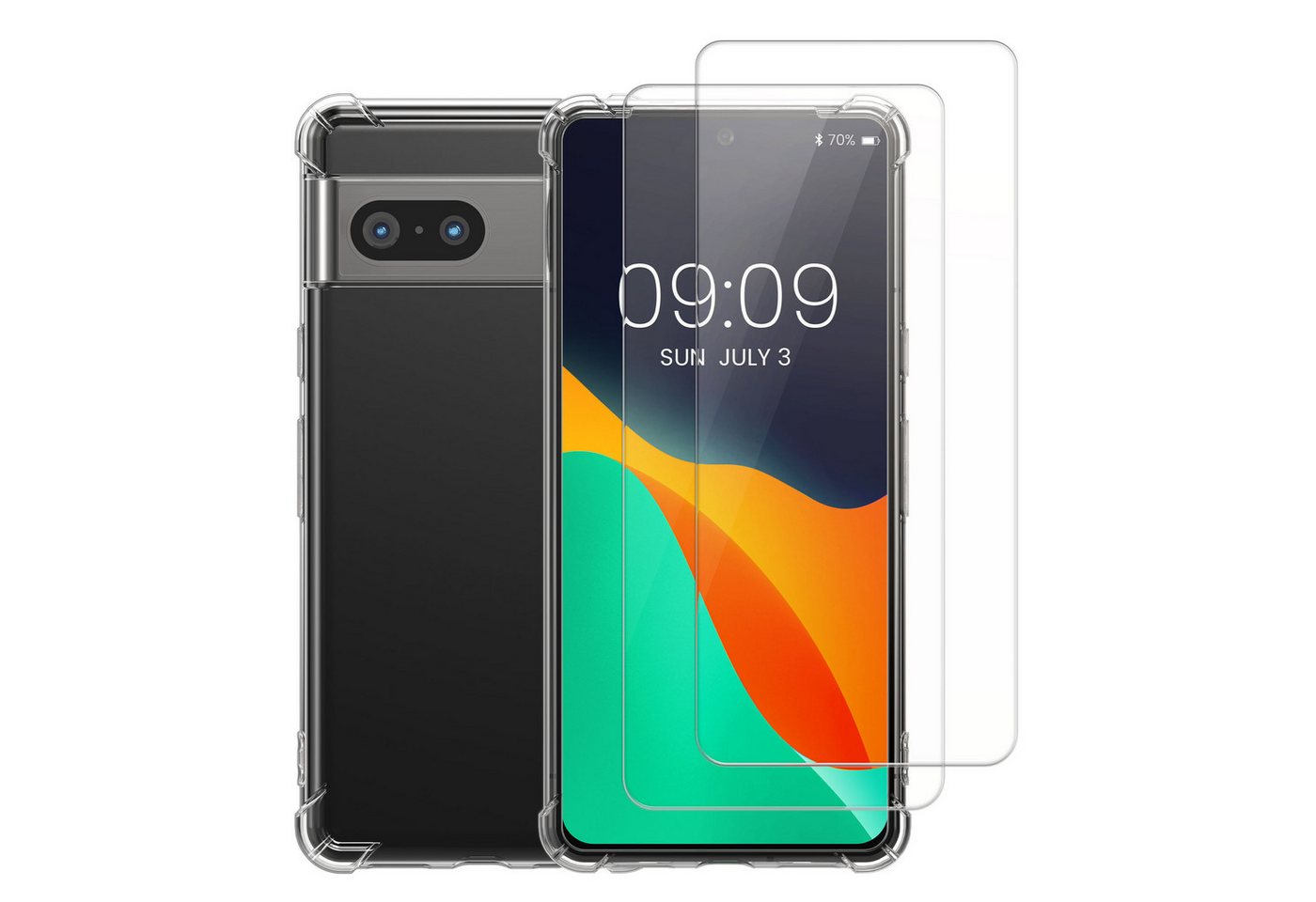 kalibri Handyhülle Hülle für Google Pixel 7 Case, Handyhülle mit 2x Glas Schutz Folie - Cover Handyhülle kalibri Handyhülle Hülle für Google Pixel 7 Case, Handyhülle mit 2x Glas Schutz Folie - Cover Handyhülle von kalibri