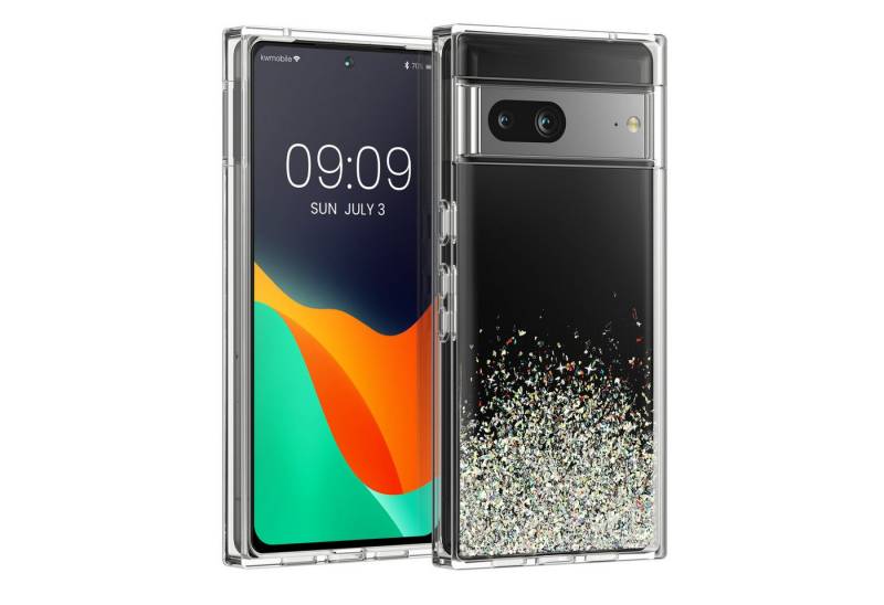 kalibri Handyhülle Hülle für Google Pixel 7 Case - Glitzer Cover, Acryl TPU Schutzhülle - Handyhülle in Silber von kalibri