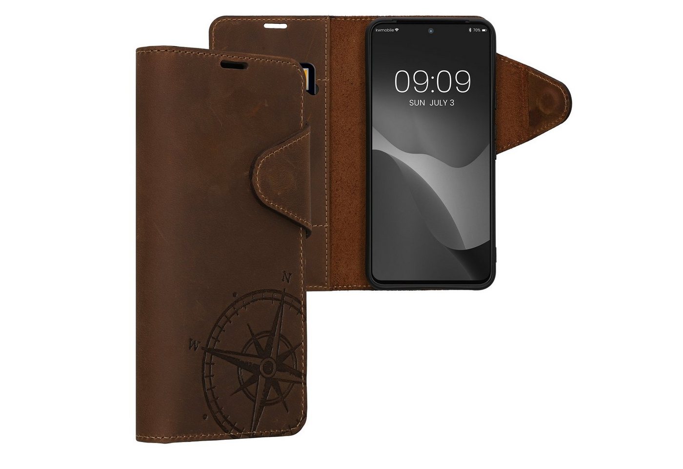 kalibri Handyhülle Hülle für Google Pixel 8 Pro, Leder Schutzhülle - Handy Wallet Case Cover von kalibri