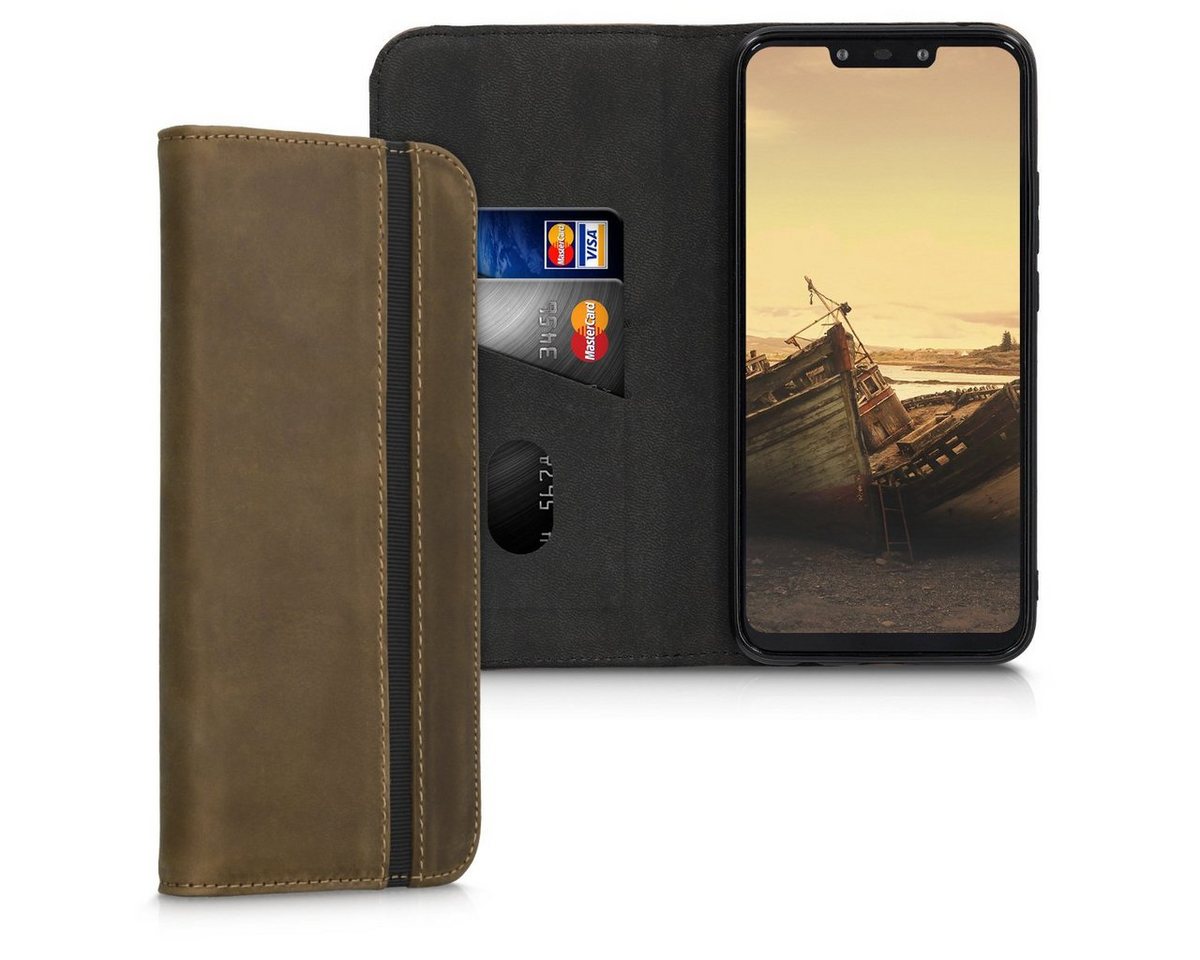 kalibri Handyhülle Hülle für Huawei Mate 20 Lite, Leder Handy Schutzhülle - Wallet Cover Case von kalibri