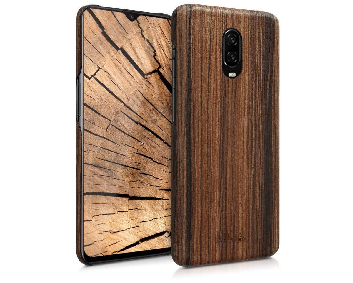 kalibri Handyhülle Hülle für OnePlus 6T - Handy Holz Schutzhülle - Slim Cover Case, Hülle für OnePlus 6T - Handy Holz Schutzhülle - Slim Cover Case von kalibri