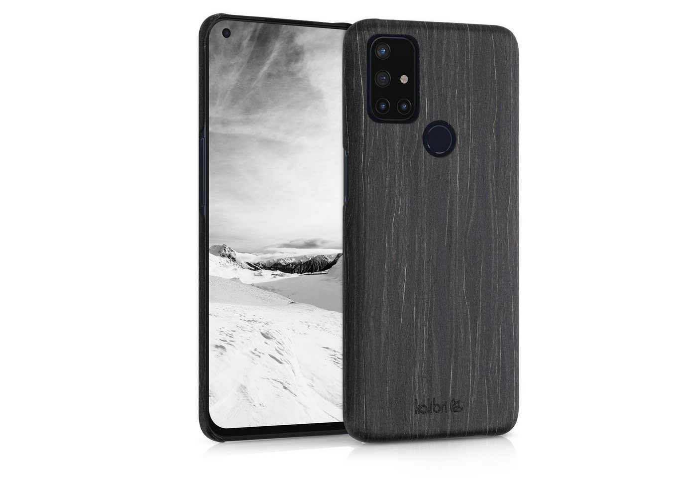 kalibri Handyhülle Hülle für OnePlus Nord N10 5G, Handy Holz Schutzhülle - Slim Cover Case von kalibri