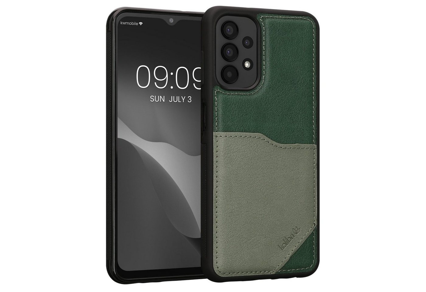 kalibri Handyhülle Hülle für Samsung Galaxy A13 4G, Handyhülle Handy Cover - Kunstleder Case mit Kartenfach von kalibri