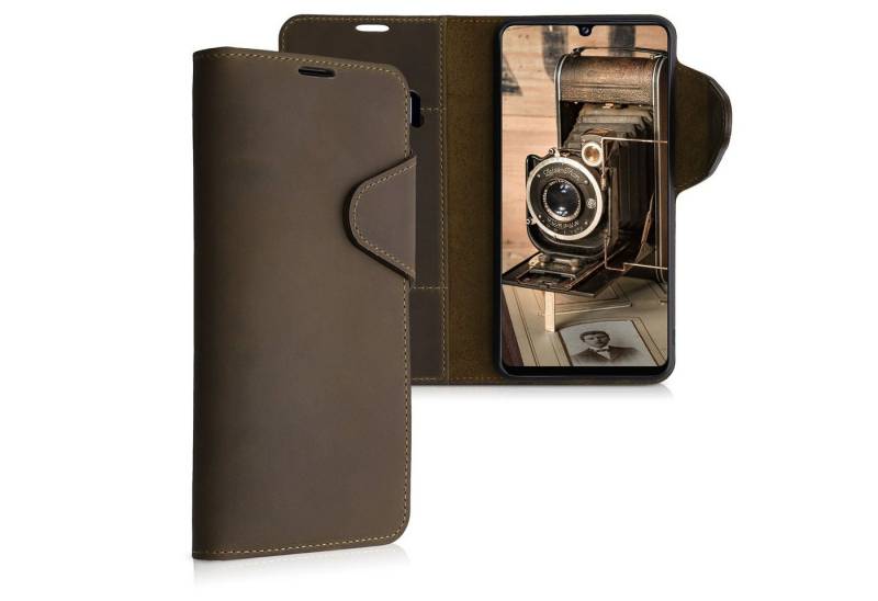 kalibri Handyhülle Hülle für Samsung Galaxy A42 5G, Leder Handyhülle Handy Case Cover - Schutzhülle Lederhülle von kalibri