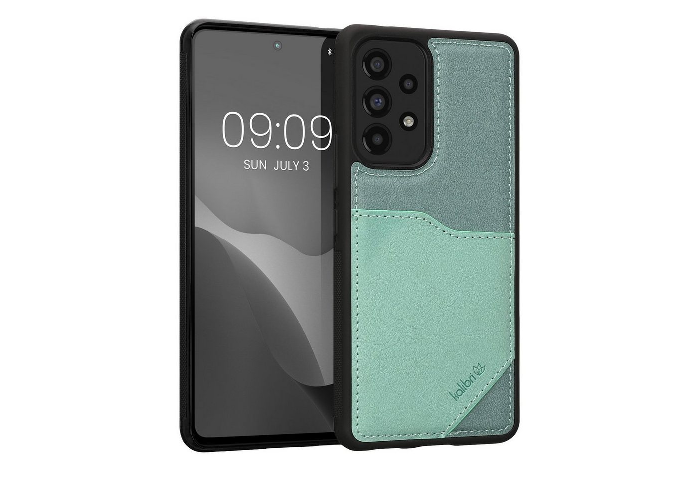 kalibri Handyhülle Hülle für Samsung Galaxy A53 5G, Handyhülle Handy Cover - Kunstleder Case mit Kartenfach von kalibri